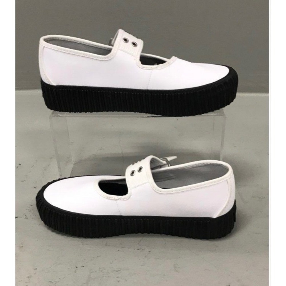 Vans Mary Jane Platform Sneakers White Black Buckle Strap Womens 7.5 721356 - Picture 4 of 6